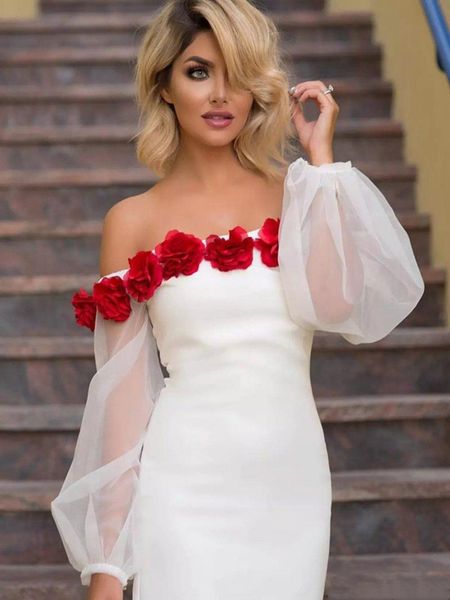 

2020 simple flowwrs evening dress short formal elegant gown fashion prom party dress vestidos elegantes valentine's day, Black;red