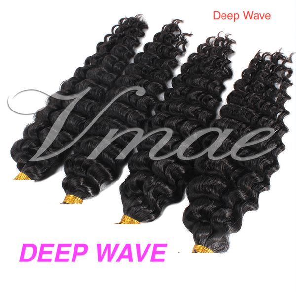 VMAE Factory por atacado Mongólia Indian Virgin Water Wave Deep Wave Deep Afro Kinky Curly U Tripa Precada com Extensões de Cabelos Humanos Pré -ligados