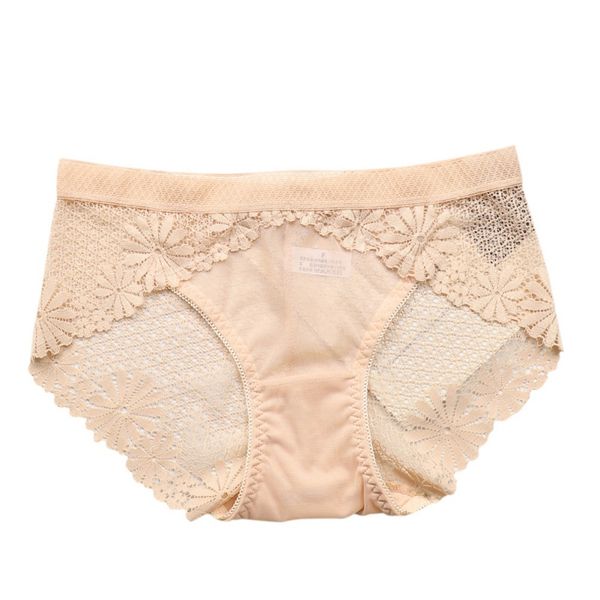 

women solid color lace cotton bottom file fun panties lace jacquard waist briefs 2020, Black;pink