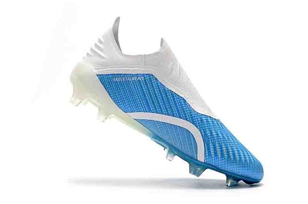 

2019 mens soccer cleats x 18+ fg soccer shoes laceless football boots show waterproof outdoor scarpe da calcio blackout
