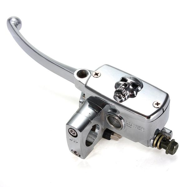 

1дюйм универсального хром 25мм левый / правый сцепление череп мотоцикл hydraulic главного тормозной cylinde уровень управление handlebar для