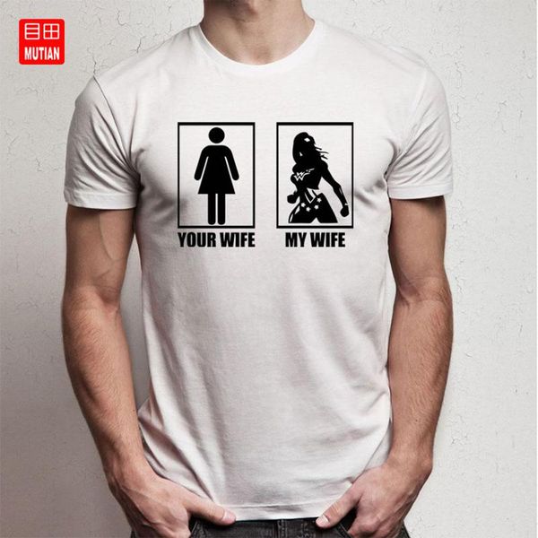

men's t-shirts your wife my funny parody t shirt, White;black