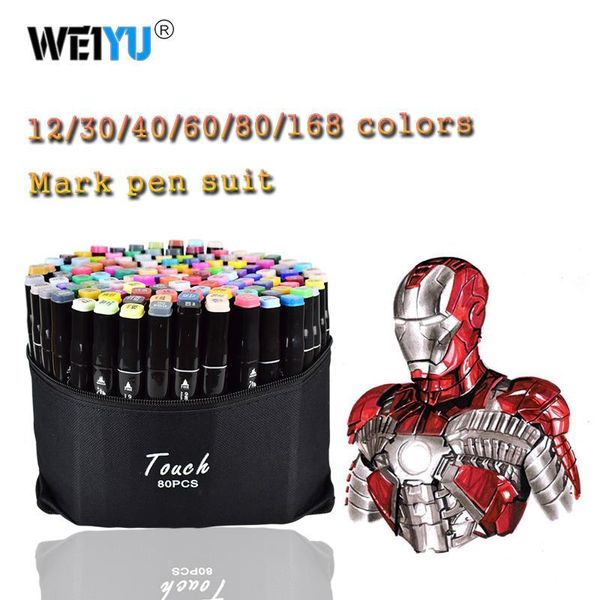

weiyu 30 40 60 80 168colors art markers oily alcohol marker for drawing manga brush pen animation design art supplies marcador
