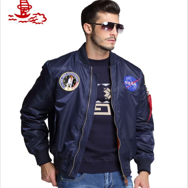 

открытый nasa конструктор куртки верхняя одежда ma1 flight pilot bomber jacket мужчины женщины ветровка бейсбол wintercoat мужские куртки ра, Black;brown