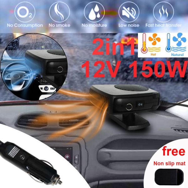 

new car heater heating fan 2 in 1 12v 150w dryer windshield demister defroster for vehicle portable temperature control device