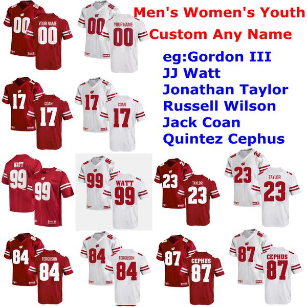

ncaa wisconsin badgers jerseys mens zack baun jersey alex hornibrook andrew van ginkel nakia watson college football jerseys custom stitched, Black