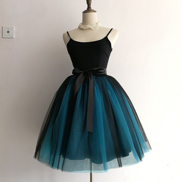 

плиссированные юбки женщины юбки 5 готические layers 65см tutu 100% хлопок тюль юбка женщины streetwear высокой талией плиссированные midi ю, Black