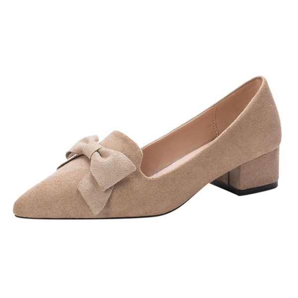 

sagace women sandals 2019 solid ladies fashion pointed toe slip on butterfly knot square heels shoes outdoor office elegant shoe, Black