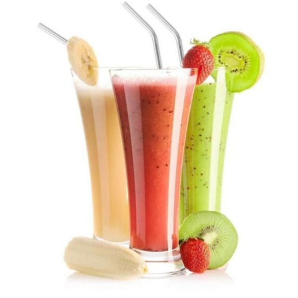 

4 pcs stainless steel metal drinking straw reusable straws cleaner brush kit