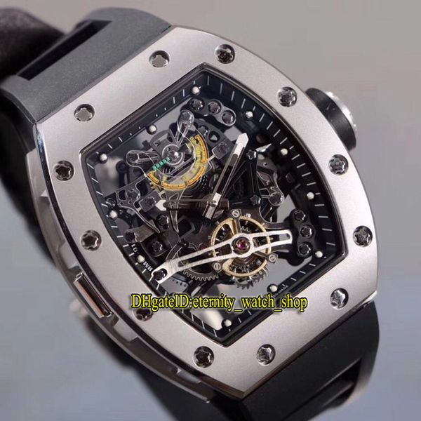 

version rm 38-01 japan miyota automatic mechanical skeleton dial rm38-01 mens watch 316l steel case rubber strap designer sport watches, Slivery;brown