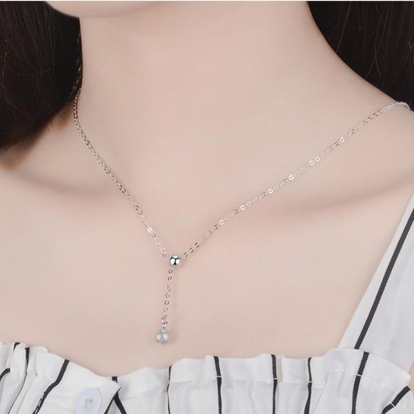 

new arrival lady silver 925 sterling necklace for women jewelry fashion zircon ball pendant necklace girls bride accessories hot