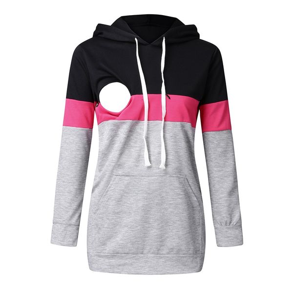 

maternity hoodies sweatshirt women long sleeve hooded nursing for pregnant winter breastfeeding pullover sweatshirt s-2xl, White