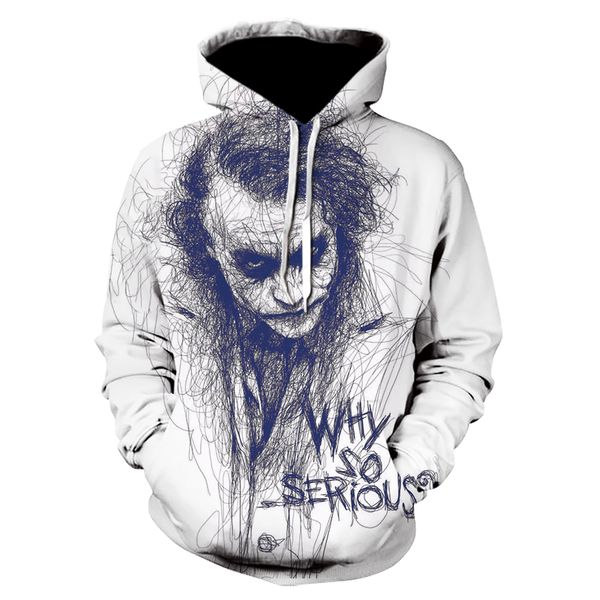 

2019 new joker sweatshirts men brand hoodies suicide squad deads3d printing hoodie male casual funny tracksuits, Black