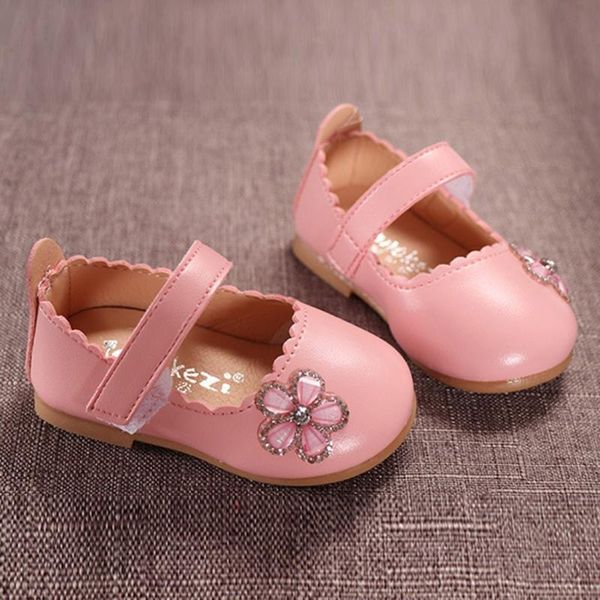 

infant kids baby girls elegant crystal flower single princess casual shoes toddler girls shoes for leather 2020 pink