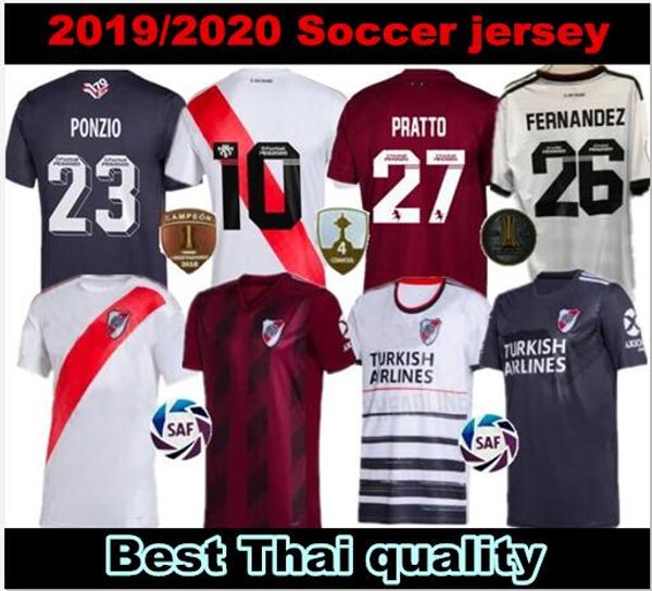 

19 20 river plate soccer jersey 70-years anniversary quintero riverbed river plate home soccer jesreys 2019 2020 customized football shirts, Black;yellow
