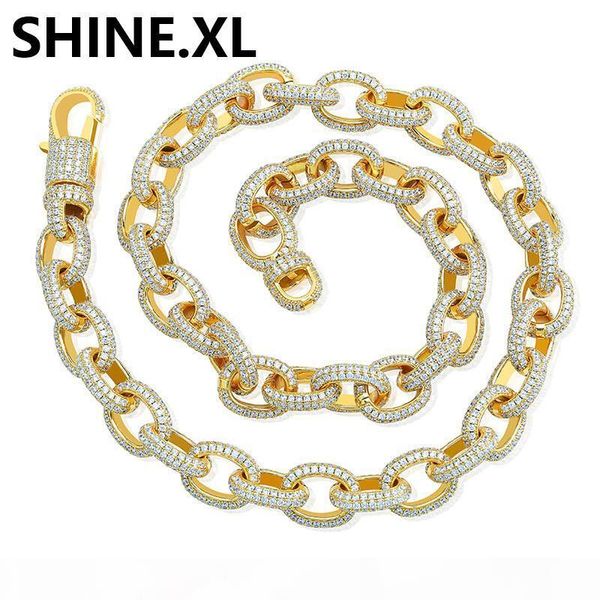 

iced out zircon twisted chain necklace gold silver plated micro paved cz choker necklace for men 18inch 22inch