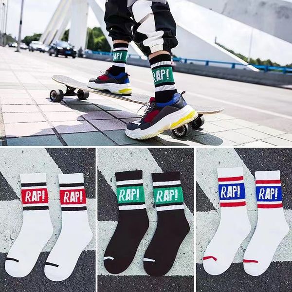 

fashion men's & women's sock 19ss new summer trend street casual sport style skateboarding ins popular rap pattern college sock, Black
