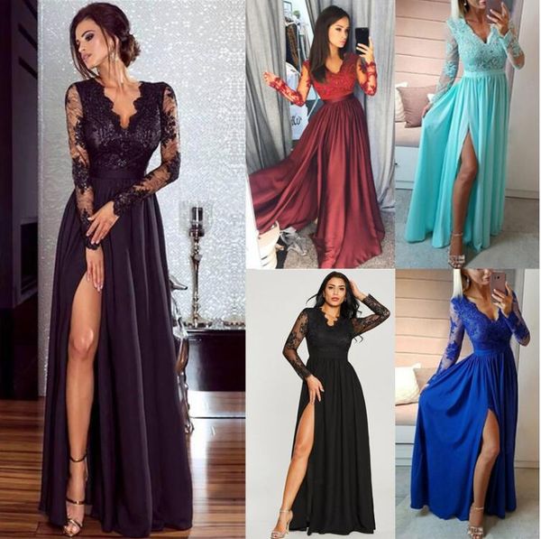 Vestidos De Noche Con Manga De Encaje F3bf2e