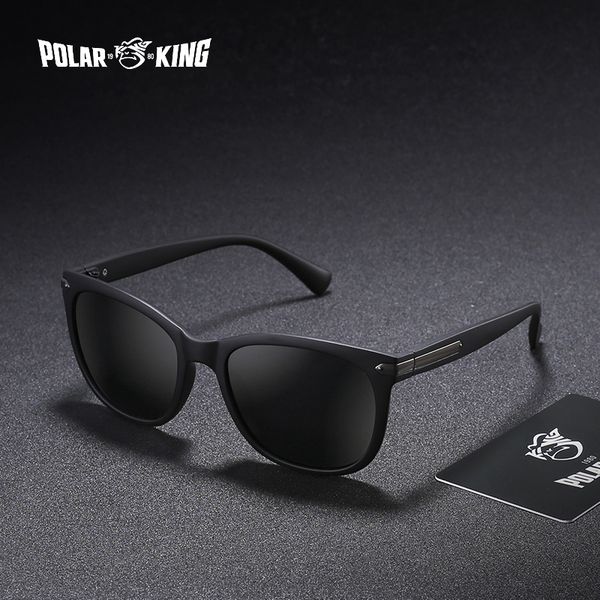 

polarking brand fashion rivet sun glasses for men fishing men's polarized sunglasses for travel driving eyewear, White;black