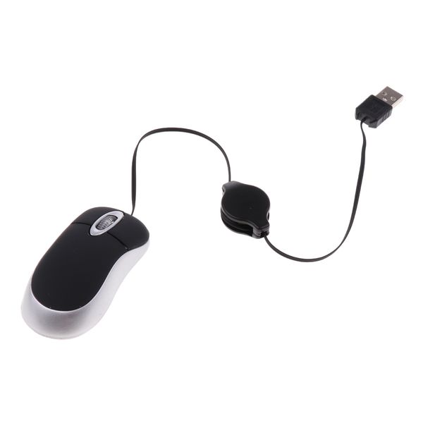 

mini retractable usb wired mouse with retractable cable for laptop