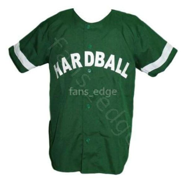 

G-Baby Kekambas Hard Ball Movie Baseball Jersey Button Down Green Mens Stitched Jerseys Shirts Size S-XXXL Free Shipping 219