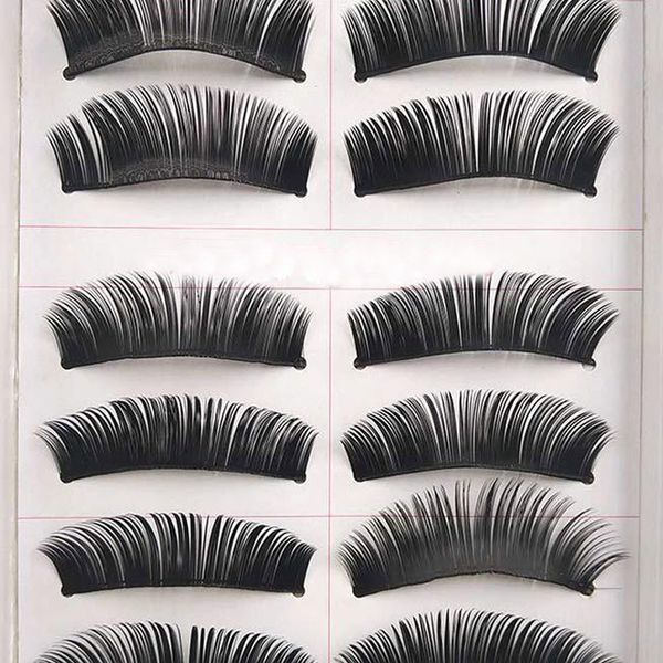 

10 pairs double false eyelashes natural thick crossed bare makeup eyelash extension kit faux cil magnetic lashes natural #yl10