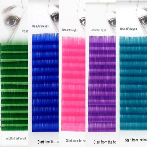 

dramatic eyelashes c/d curl 0.07/0.1 8-15mm false lashes blue+green eyelash visoeyelashes 3d mink long lasting
