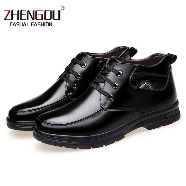 

zhengou mid-aged snowshoe men's non-skid shoes winter warm boots 998 cotton shoes soft sole father's, Black