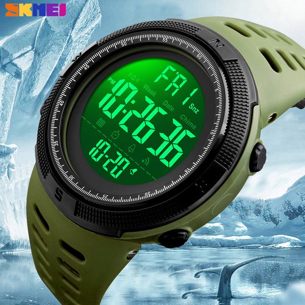 

skmei new fashion men watch digital countdown led alarm clock outdoor sport chrono dual display wristwatch reloj hombre