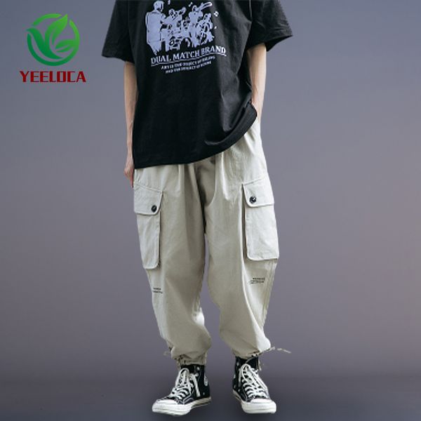 

pants tactics big pockets overalls 2020 european style hip-hop fashion trend design harajuku solid color pants casual men women, Black