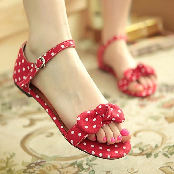 

plus large big sizes 44 flip flop comfortable flat sweet polka dot summer women shoes sandals woman shoes woman 2020, Black