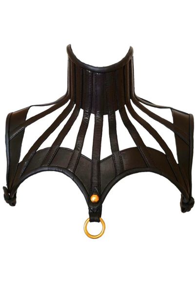 

genuine cowhide leather neck corset for sale, Black