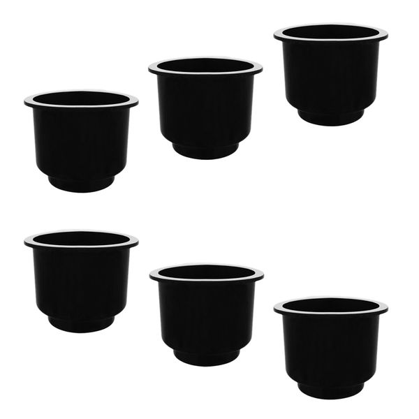 

6 pieces / set boat plastic cup drink can holder universal boat marine rv - black