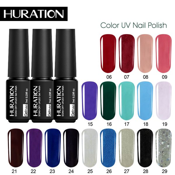 

huration 7ml uv gel varnish manicure nail polish for gellak semi permanent hybrid nails art prime gel nail polish soak, Red;pink
