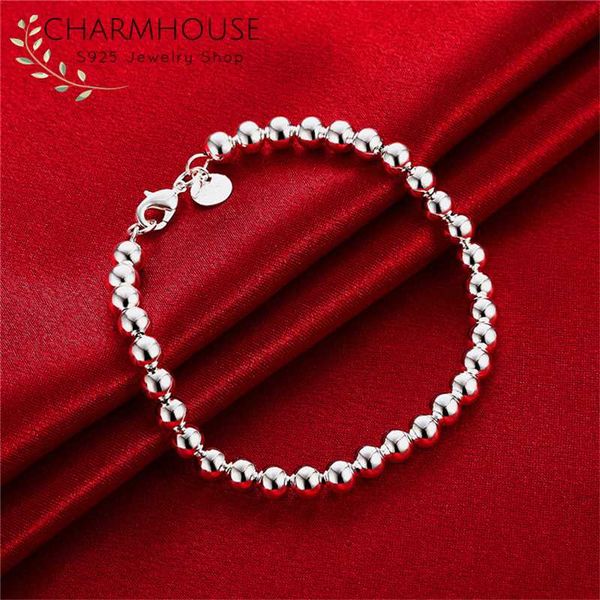 

charmhouse bracelet silver 925 4mm bead chain link bracelets & bangles women wristband pulseira wedding jewelry party accessorie, Black