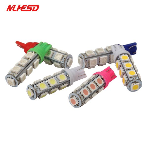 

100pcs t10 13smd wedge bulb w5w t10 led auto car light lamp led w5w white 194 interior instrument side tail bulbs