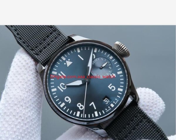 

factory supplier wristwatches iw502003 automatic movement mens watch watches 47mm pilot wristwatches blue dial, Slivery;brown