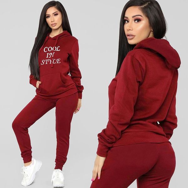 

women s tracksuits sport women's sports suits casual solid letter print long sleeve t-shirt long pants sports set #d, White;black