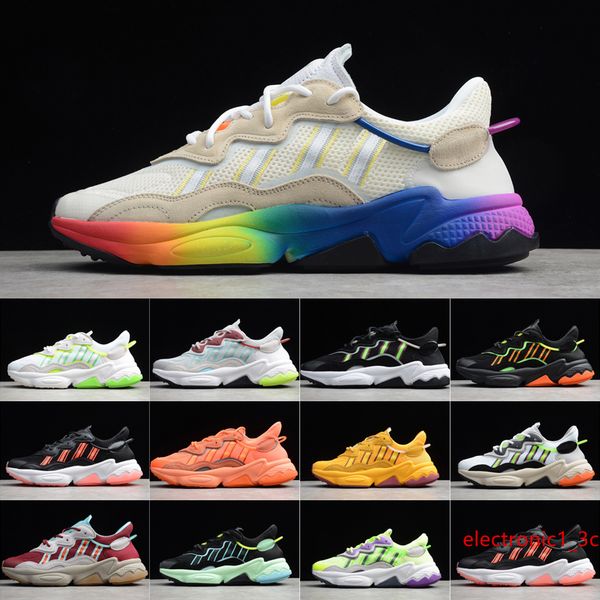 

mens solar yellow pride 3m reflective xeno ozweego for women casual shoes cloud white black era pack trainer sports sneakers chaussures 36