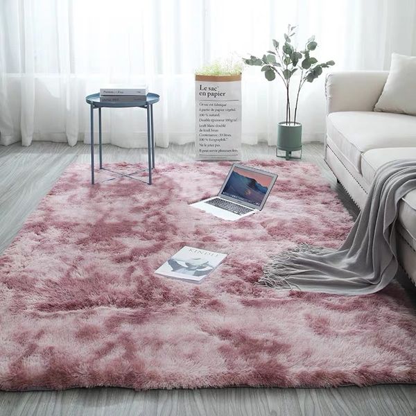 

carpets gradient solid carpet non-slip mat area rug for living room soft fluffy child bedroom moquette alfombra
