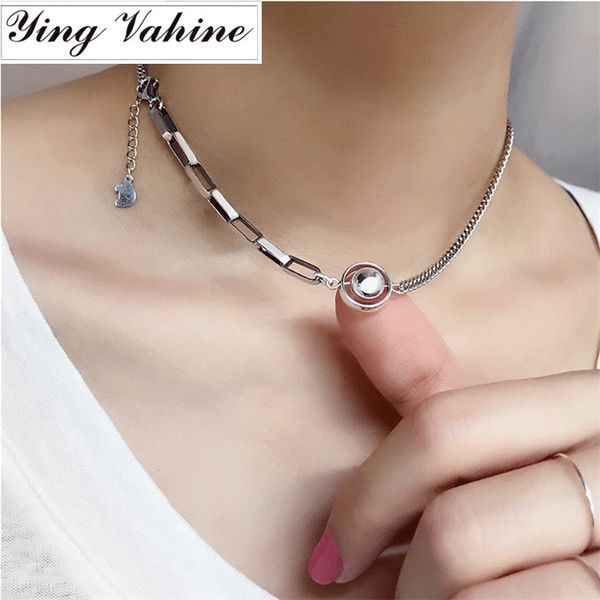 

ying vahine new high-quality 100% 925 sterling silver handmade choker necklaces for women, Golden;silver