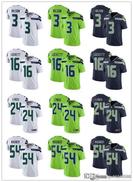 

men women seattle seahawks youth 3 russell wilson 24 marshawn lynch 16 tyler lockett 54 bobby wagner football jerseys navy rush, Black;red