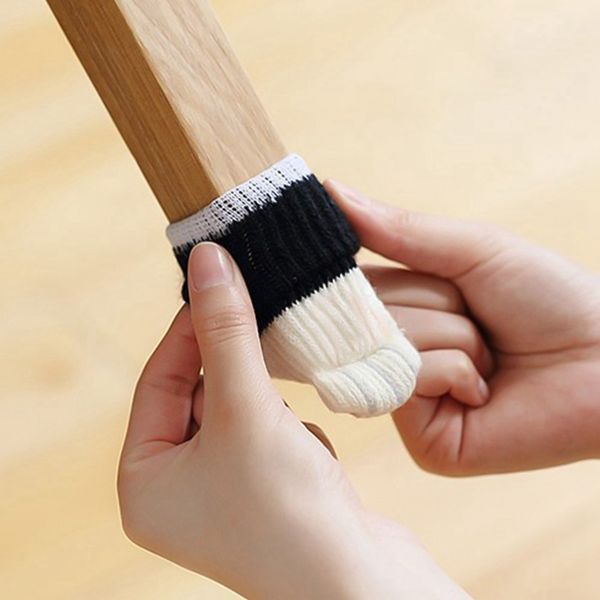 

4pcs cat ball chair foot cover double thick knit table and chair leg cover stool foot knitting leg furniture protectors