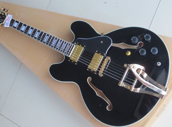 

2018 new arrival black emi hollow guitar guitar cu tom hop hipping