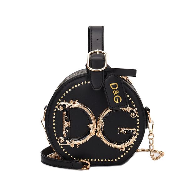 

women round handbag for women 2020 small letter buckle shoulder bag vintage crossbody bag women tote chains hand bag q-652