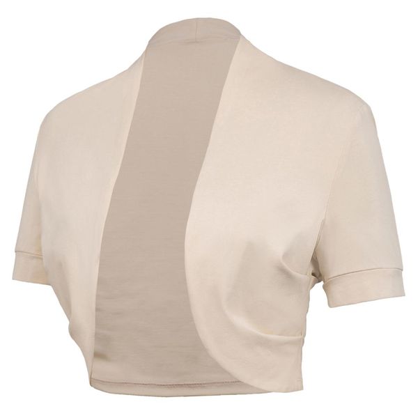 

womens beaded short sleeve ladies cropped shrug bolero cardigan s-xl white, Black;brown