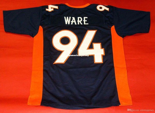 

retro 94 demarcus ware custom mitchell & ness jersey bule mens stitching s-5xl,6xl football jerseys running, Black;blue
