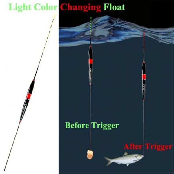 

smart fishing led light float night luminous fishing floats automatically remind vertical with button battery 2019 f9