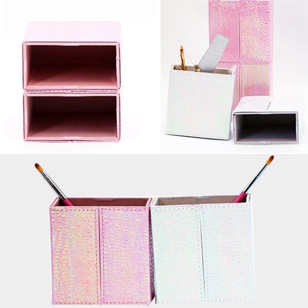 

abss-1pcs mermaid fish scale nail brush holder storage case bag cosmetic pen organizer makeup manicure nail art tool accessory kitchen stora