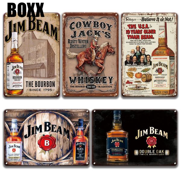 

vintage bourbon whiskey metal wall art tin sign retro poster metal signs plaque vintage pub bar man cave home decor